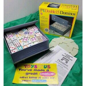 Pavilion Cardinal Double 15 DOMINOS Game 136 Pcs 1992 Toys “R” Us Color Dot